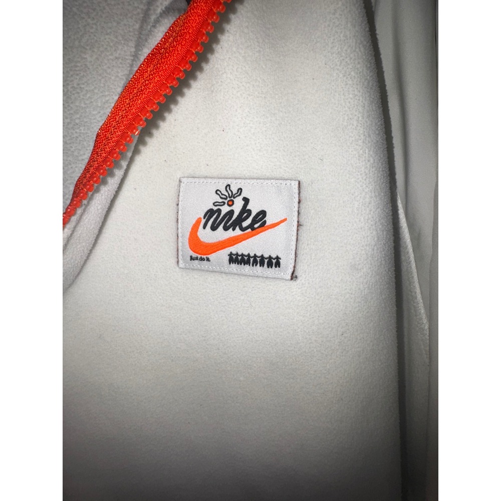 Nike Sportswear Quarter Zip Fleece Colorblock Pullover White Teal Mens XL - Picture 2 of 7